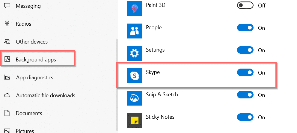 how to stop skype from running win10